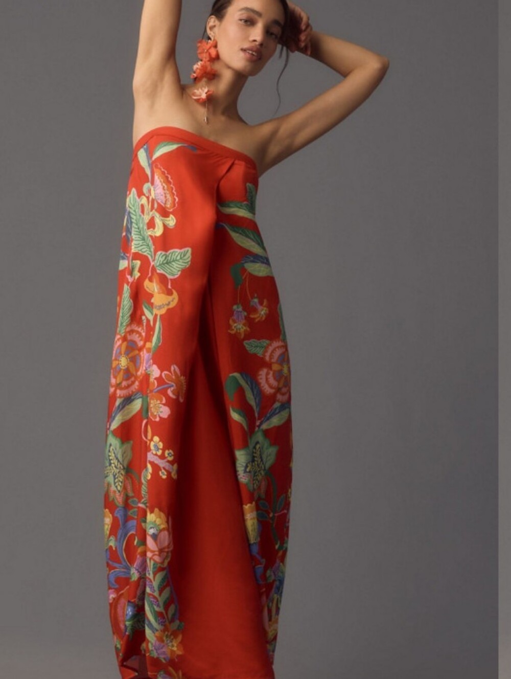 By Anthropologie Strapless Pleated Column Dress Size 1X